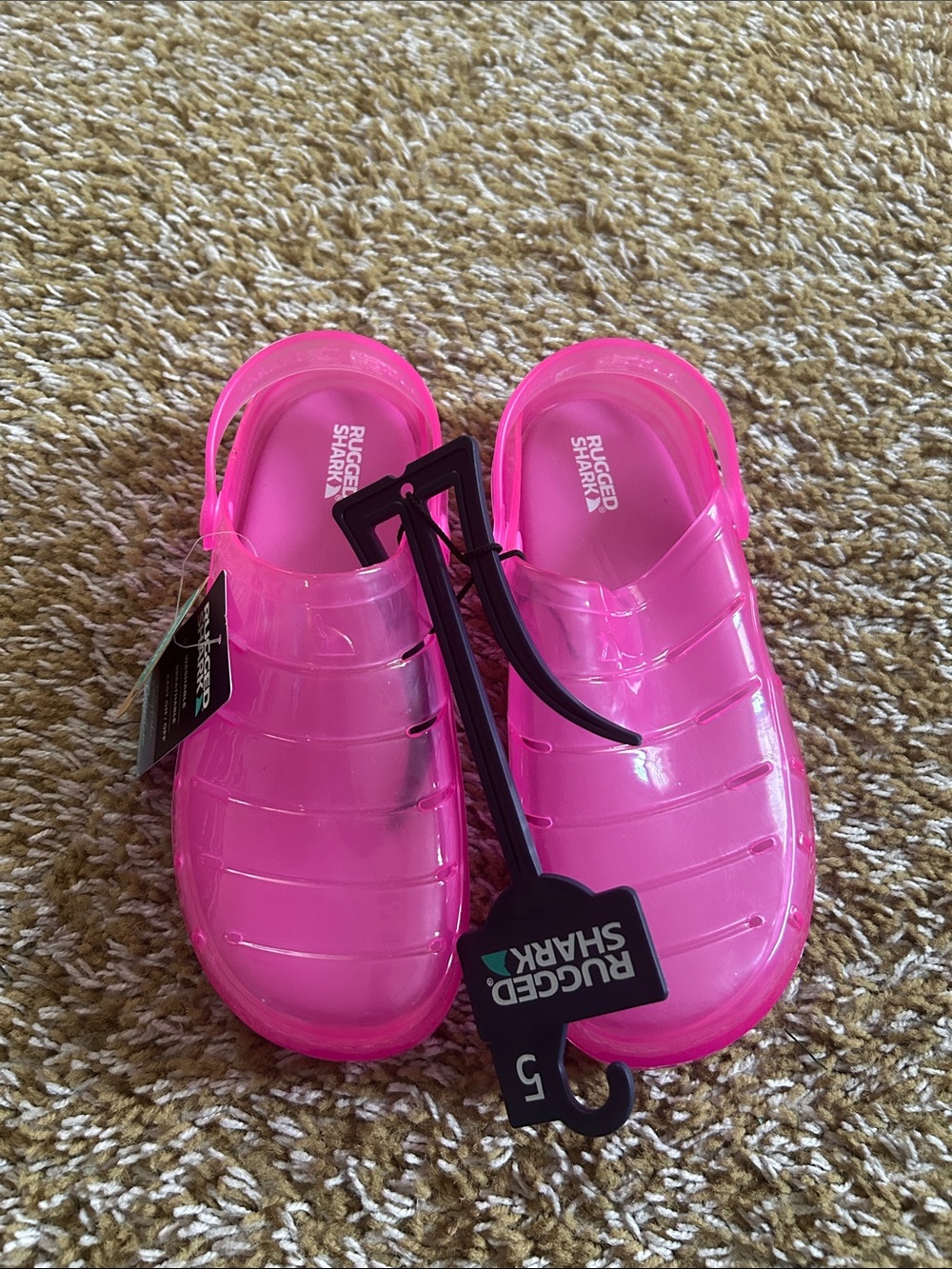 Rugged Shark Women's Pink Jelly Clog Mules